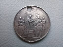 Раритетный серебряный медальон анабаптистов 17-18 век